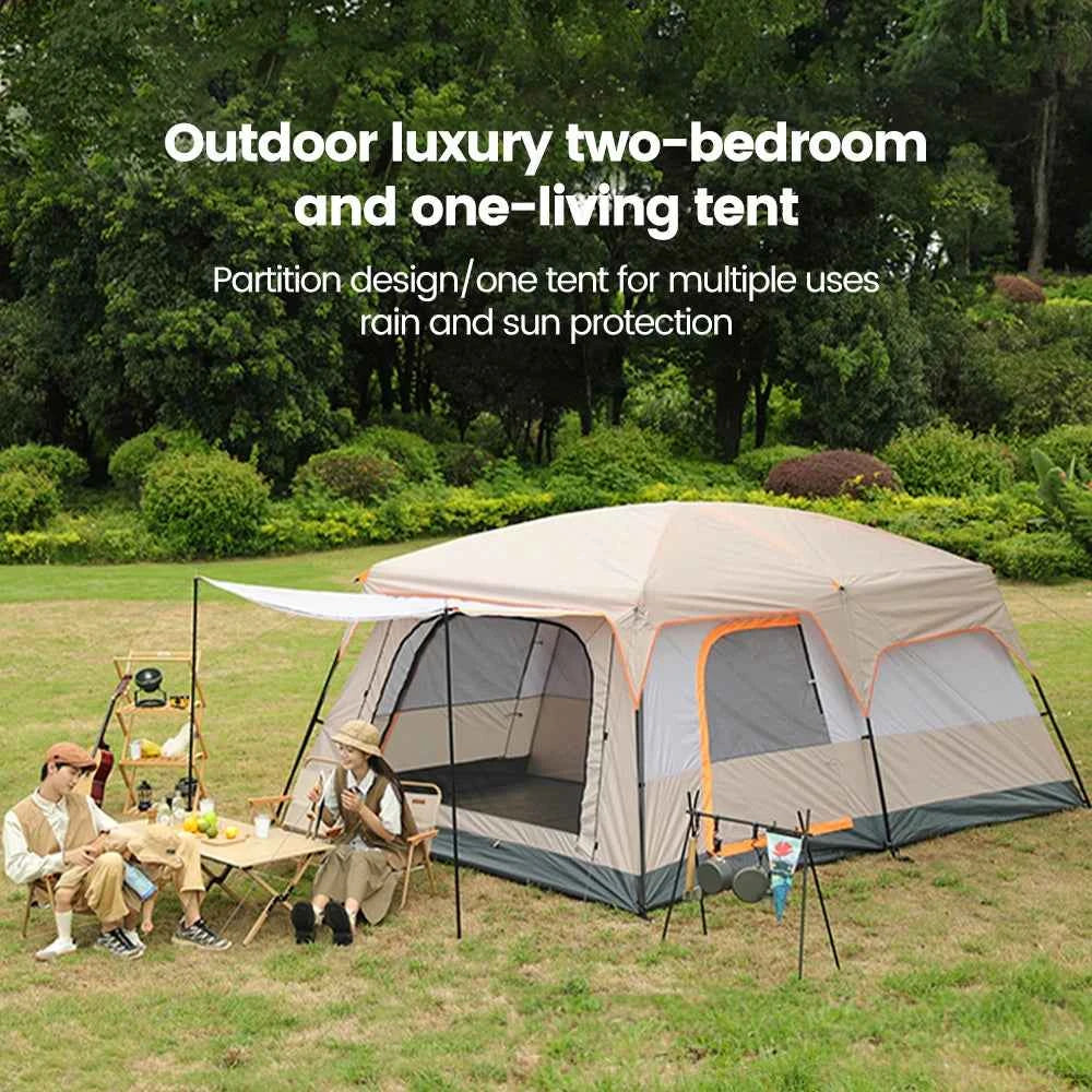 Sonuto Double-Layer Family Camping Tent – 2-Room Waterproof Tent for 3–12 People (4 Sizes)