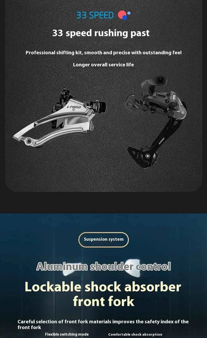 Magnesium Alloy26Inch mountain bike for adults men women, teenagers, and students33Speed Bike Disc Brake Shock Absorption
