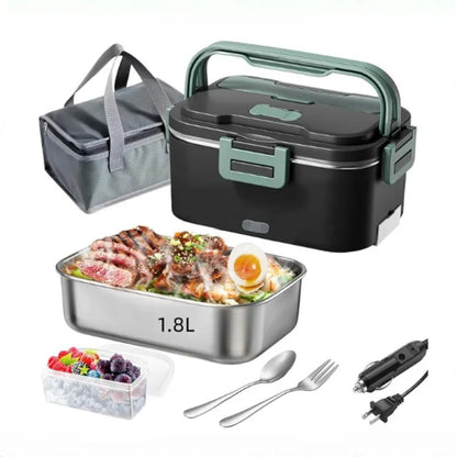 Electric Lunch Box for Adults 100W 1.8L Portable Heated Lunch Box for men,12V/24V/110V home/Car/Office/Truck,1,8L Removable