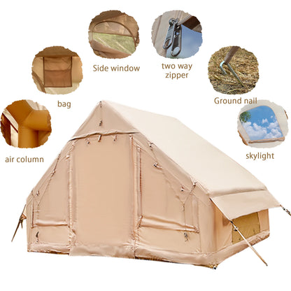 PAKICETUS Inflatable Camping Tent – 4-8 Person Portable 4-Season Waterproof Tent with Windows