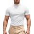 2025 compress sports Men T-shirt quick-dry Half High Collar Short Sleeve Pullover Tops Tight Breathable tops men Running T-shirt