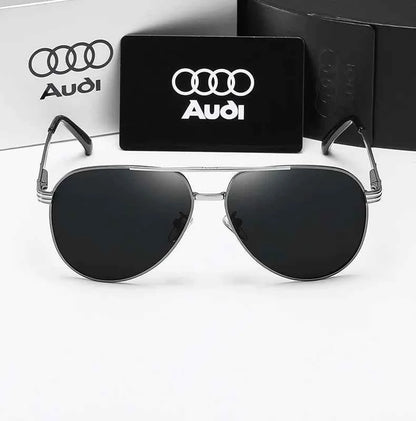 Audi UV400 Polarized AntiGlare Retro Flight Sunglasses Glasses for Motorcycle Classic FrogEye Outdoor Glasses Men Women 558