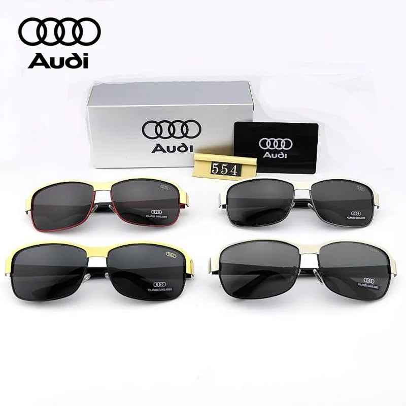 Audi Polarized Driving Sunglasses – UV400 Anti-Reflective Rectangle Frame Unisex Anti-Glare Eyewear (Model 55404)