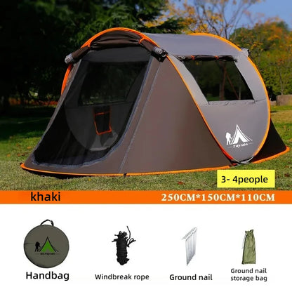 Automatic Pop-Up Camping Tent – 3 to 8 Person Family Tent, Waterproof, Instant Setup