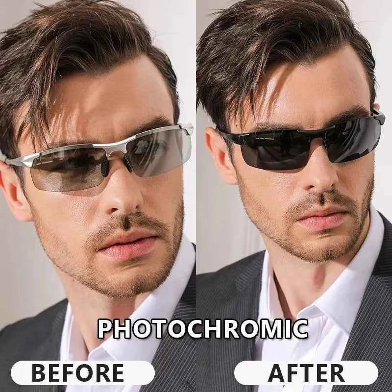 SZTZX Rimless Photochromic Sport Sunglasses – Polarized UV400 Cycling &amp; Driving Goggle