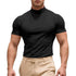 2025 compress sports Men T-shirt quick-dry Half High Collar Short Sleeve Pullover Tops Tight Breathable tops men Running T-shirt
