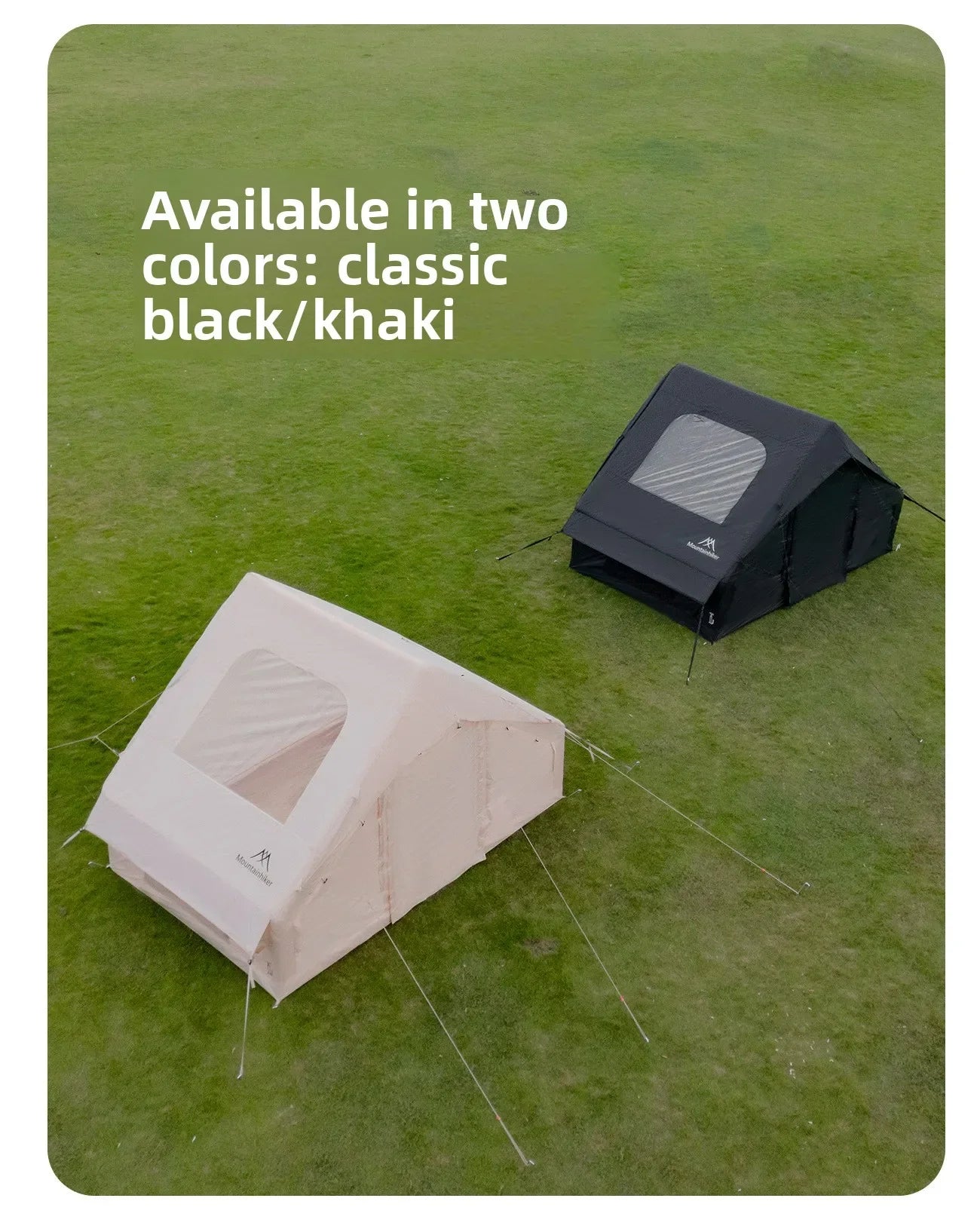 MOUNTAINHIKER Inflatable Camping Tent – 3-4 Person Starry Sky Design | 4-Season Windproof Family Tent