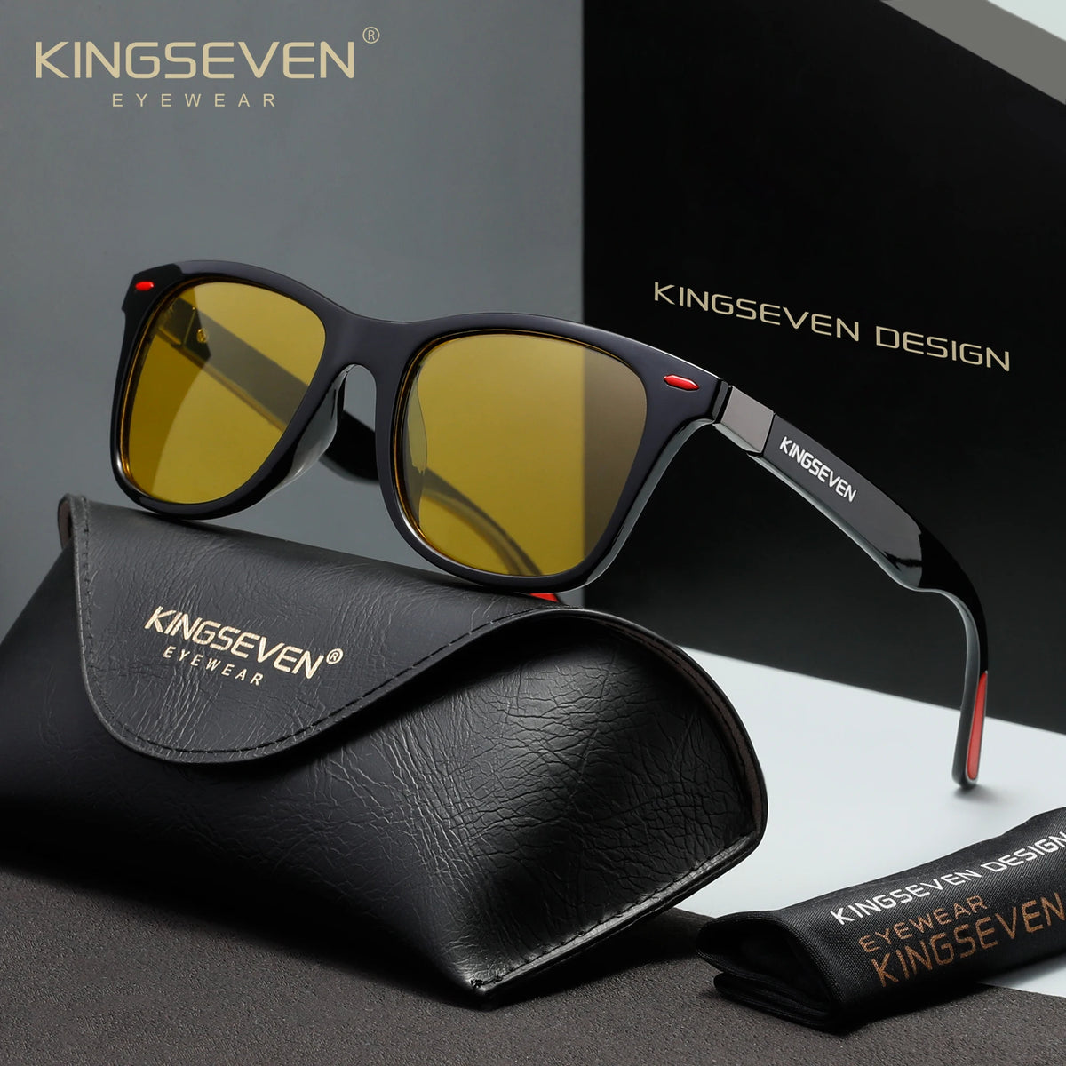 KINGSEVEN 7366 Polarized Sunglasses – Mirror, UV400, Square, Unisex