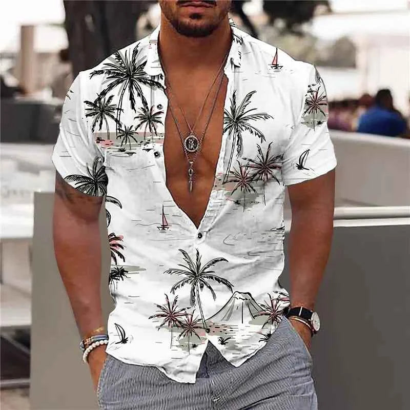 2024 Coconut Tree Shirts For Men 3d Printed Men&