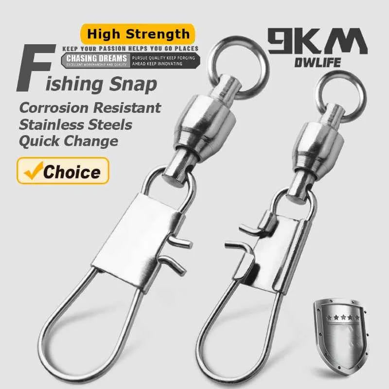 Ball Bearing Interlock Snap Swivels – Stainless Steel | Sizes 0–6 | 20–100 Pack