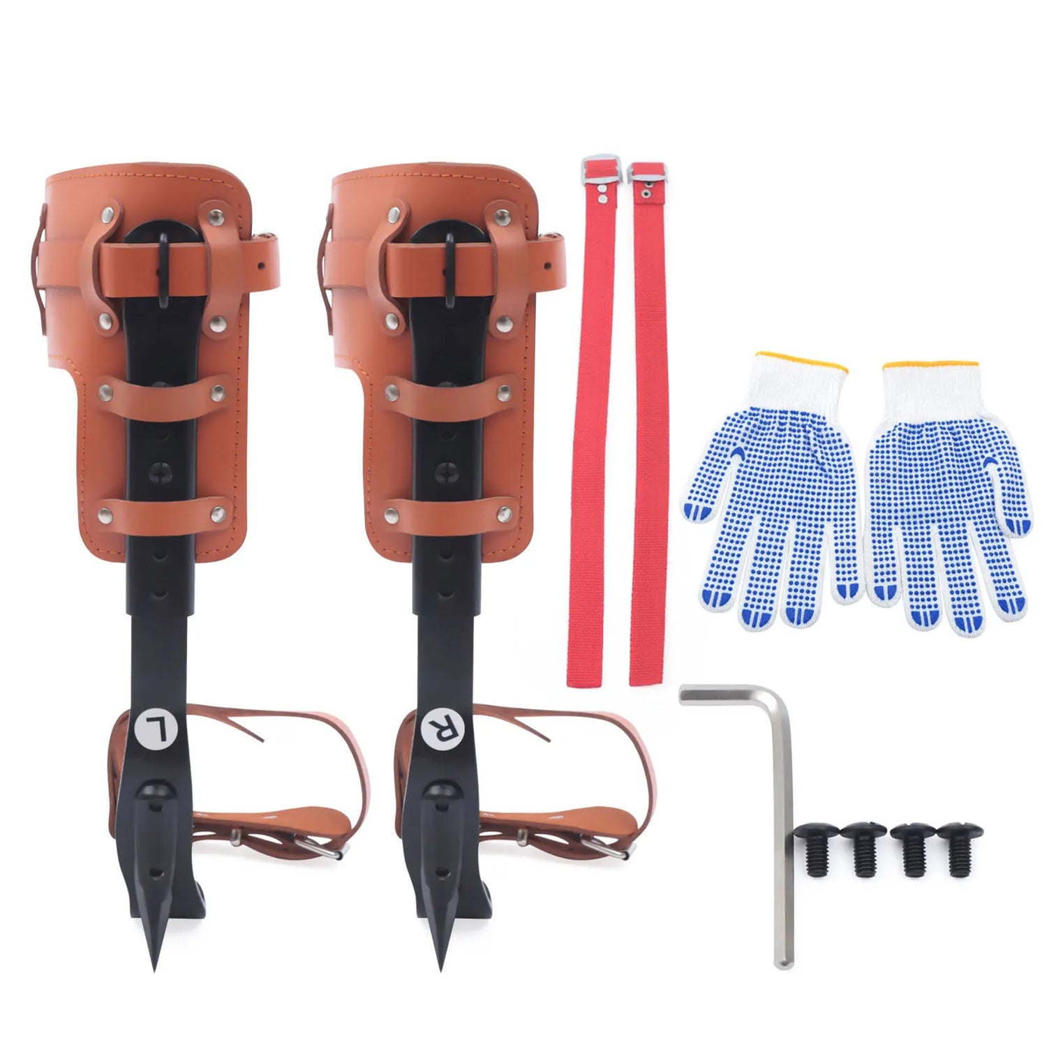 Tree Climbing Spike Set Pole Climbing Spurs Climber Gaffs+Strap Adjustable 100kg