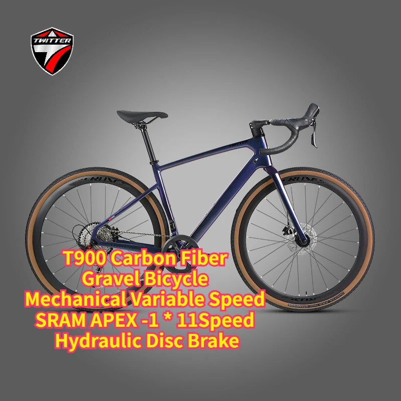 TWITTER Gravel Bike V1 – Wireless Electronic Groupset, Carbon Fiber Frame, Hydraulic Disc Brake