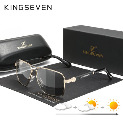 KINGSEVEN 7790 Polarized Square Sunglasses – Alloy Frame, UV400, Photochromic Options
