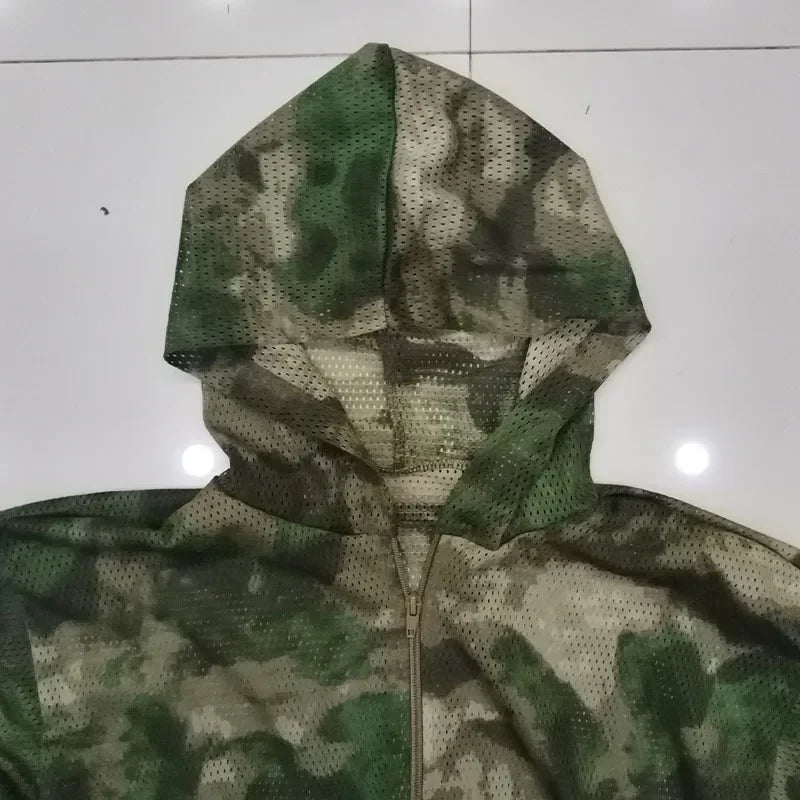 Mesh Ghillie Suit – Breathable Camo Hoodie &amp; Pants Set for Hunting, Fishing &amp; Tactical Use