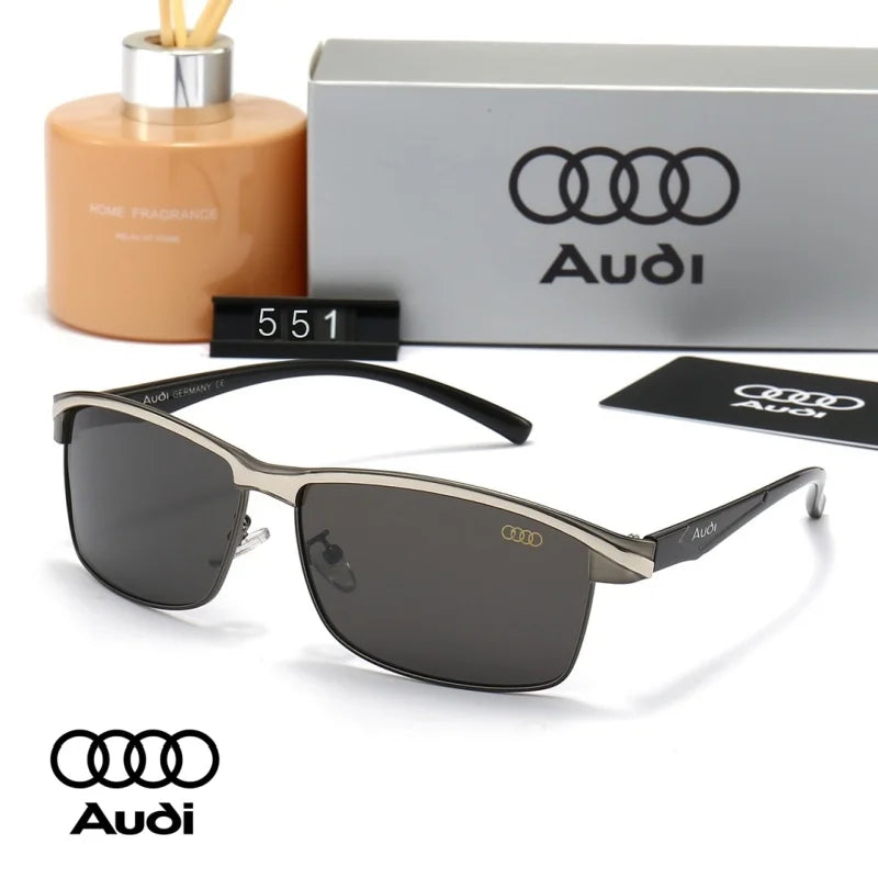 Audi Polarized Sunglasses – Unisex UV400 Anti-Glare Square Alloy Frame Sport &amp; Driving Shades