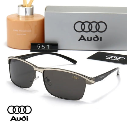 Audi Polarized Sunglasses – Unisex UV400 Anti-Glare Square Alloy Frame Sport &amp; Driving Shades