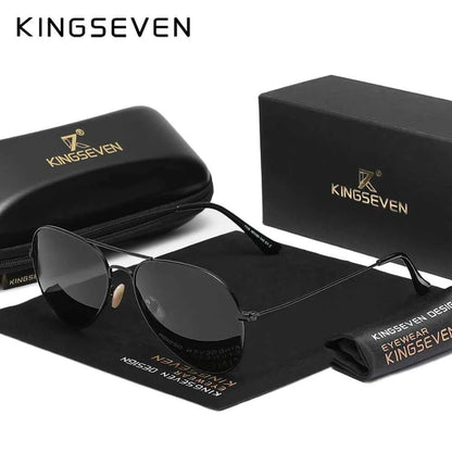 KINGSEVEN 7115 Pilot Polarized Sunglasses – Alloy Frame, Mirror, UV400, Unisex