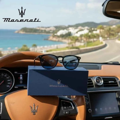 MASERATI 90173 Polarized Round Sunglasses – TR-90 Frame, UV400, Unisex
