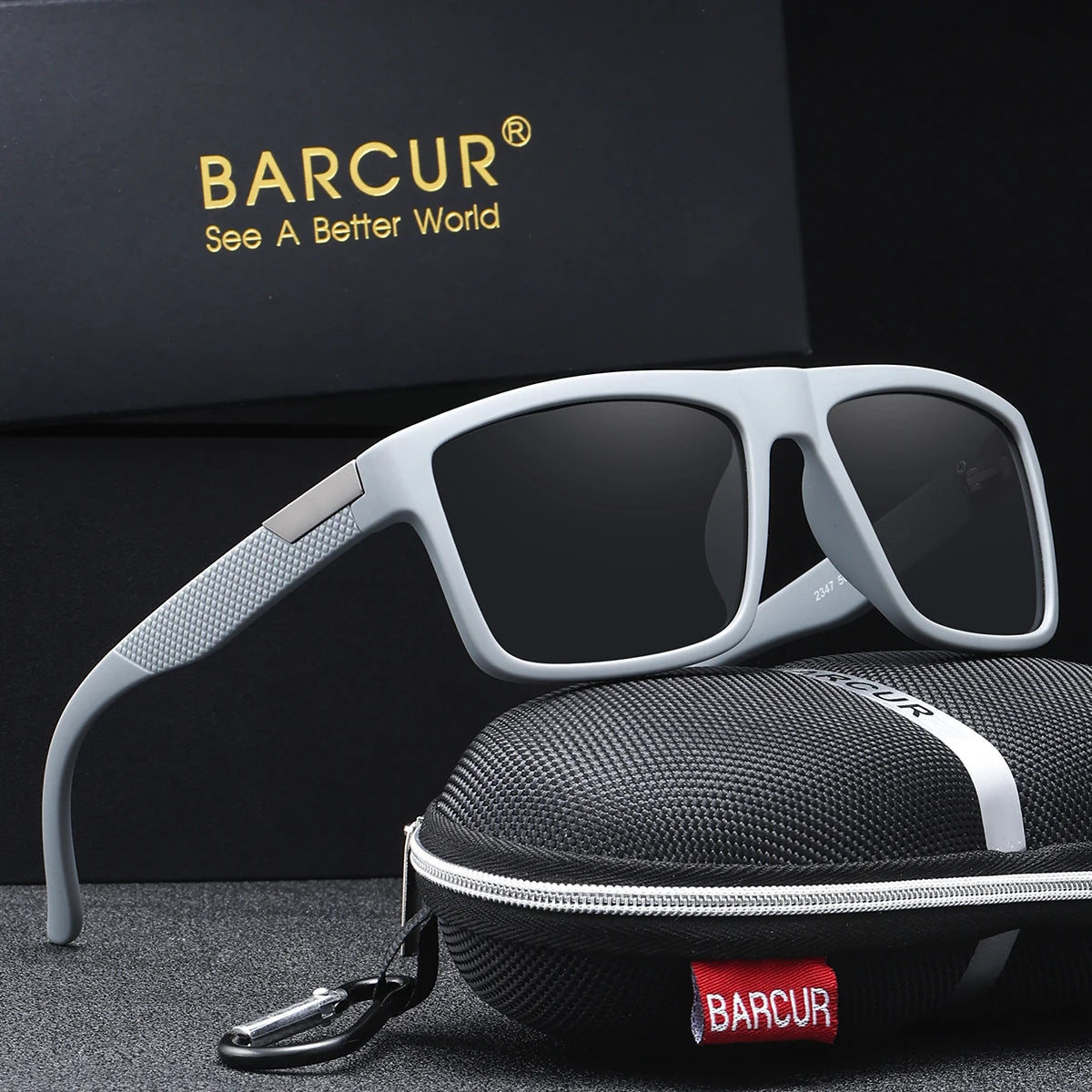 BARCUR Business Style Polarized Sunglasses – UV400 Square Frame for Daily Travel