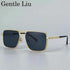 GENTLE LIU KSL-98280 Oversized Double Beam Square Sunglasses – Alloy Frame, UV400