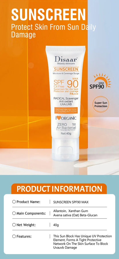 Facial Body Sunscreen Waterproof SPF 90+UV Sun Cream Sunblock Skin Protective Cream Anti Sun Facial Seaside Protection Cream
