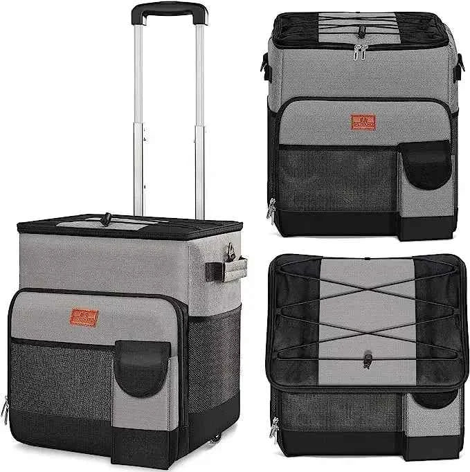 43L Rolling Cooler Bag with Removable Wheels & Handle – Insulated Portable Cooler for Camping, Beach & Travel