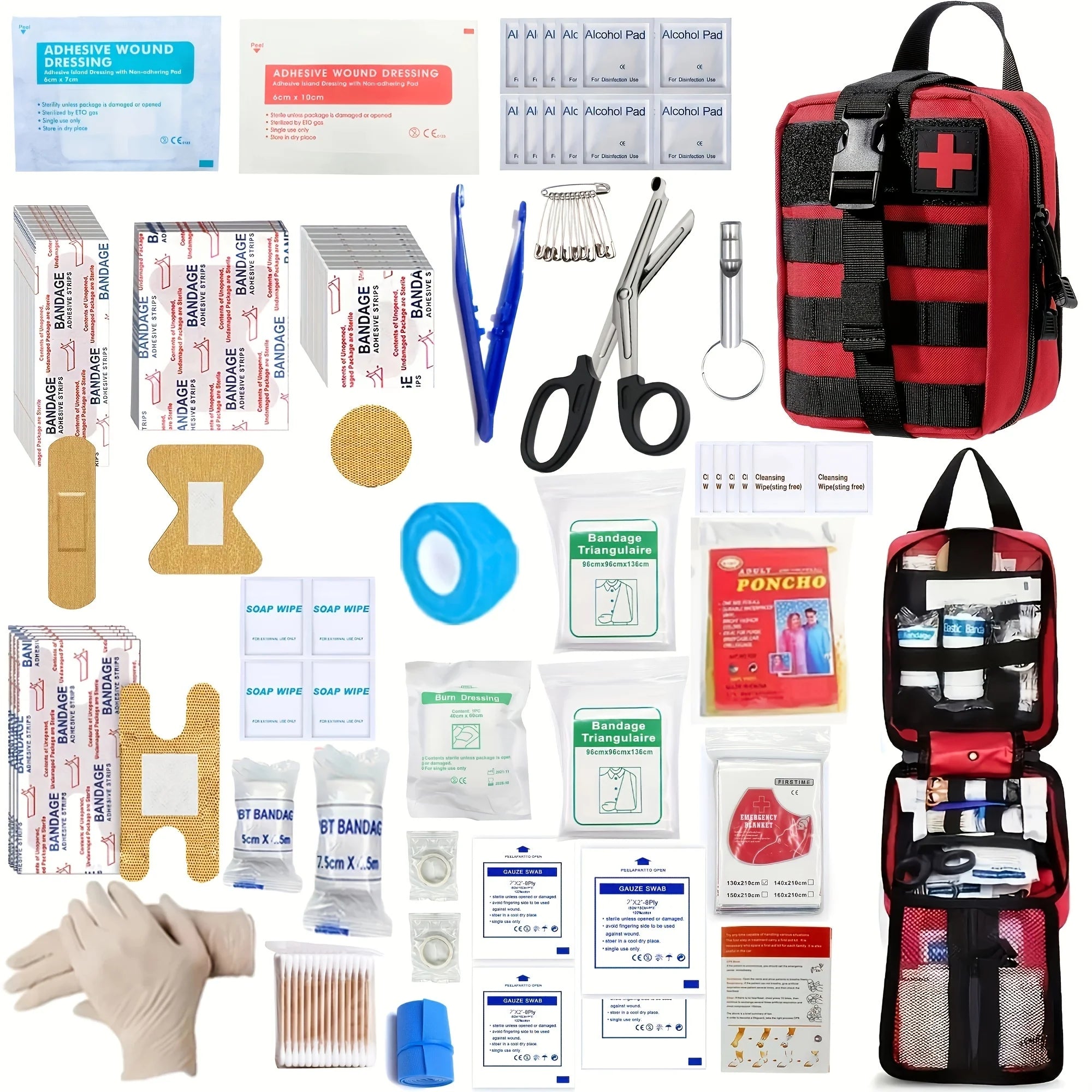 205pcs Universal First Aid Kit for Home, Travel, Outdoor &amp; Emergency. Compact &amp; Complete. Fast Delivery!
