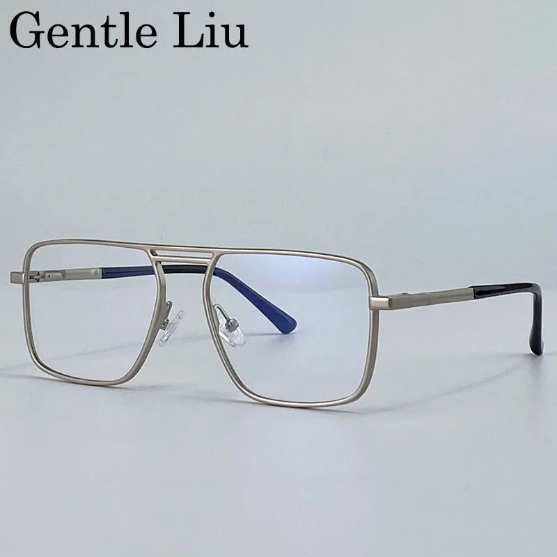 GENTLE LIU KSL-98280 Oversized Double Beam Square Sunglasses – Alloy Frame, UV400