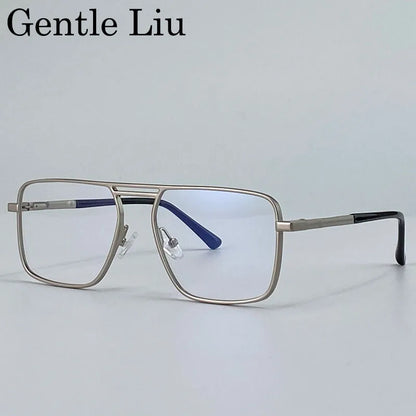 GENTLE LIU KSL-98280 Oversized Double Beam Square Sunglasses – Alloy Frame, UV400