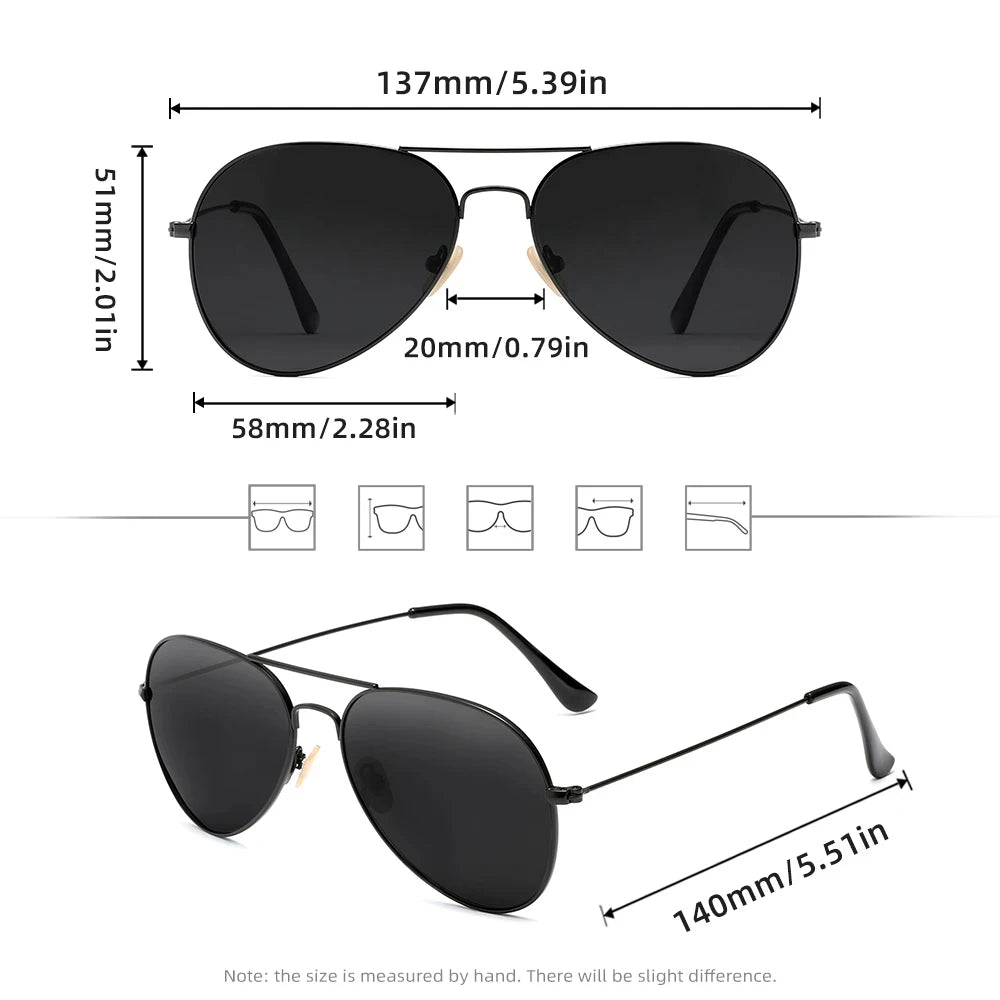 RareBray Pilot Polarized Sunglasses For Men Women Summer Driving Alloy Frame Sun Glasses Anti-reflection UV400 Oculos de sol