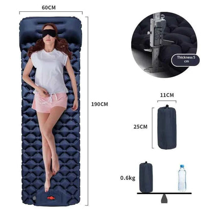 Ultralight Inflatable Camping Mattress with Pillows Built-in Pump Portable Air Sleeping Pad for Outdoor Hiking Travel Tent