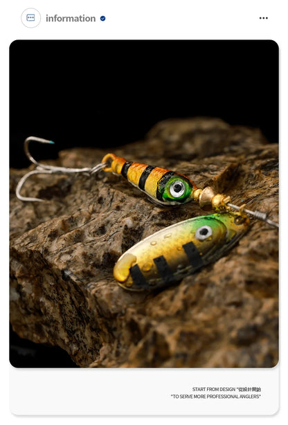 9g Rotating Fishing Bait Spoon Lure Metal Triple Hook Artificial Fish Wobbler Feeder for Enhanced Fishing Experience