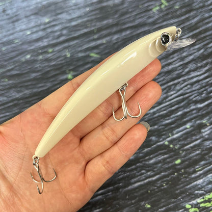 110mm Floating Slim Minnow Lure – 3D Prism Wobbler Jerkbait for Bass, Trout &amp; Sea Fishing