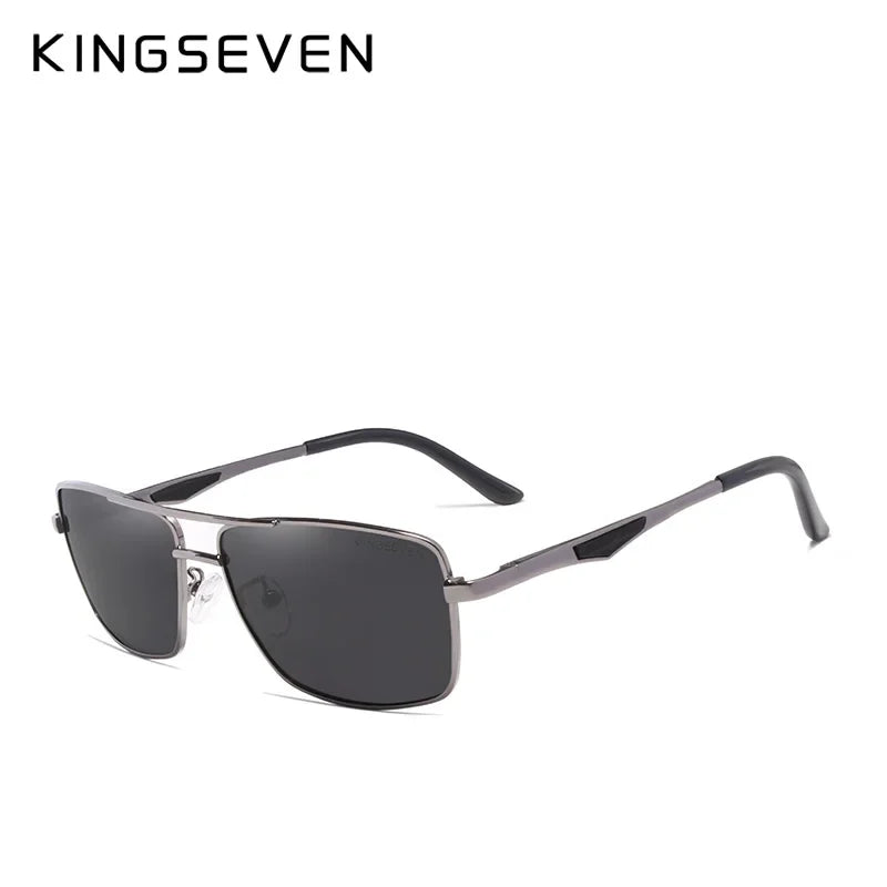 KINGSEVEN 7906 Polarized Sunglasses – Stainless Steel, Mirror, UV400, Men’s