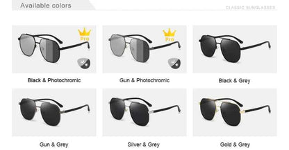 CLLOIO Classic Photochromic Sunglasses Men Women Polarized Driving Shades Sun Glasses Travel Anti-glare Chameleon Glasses