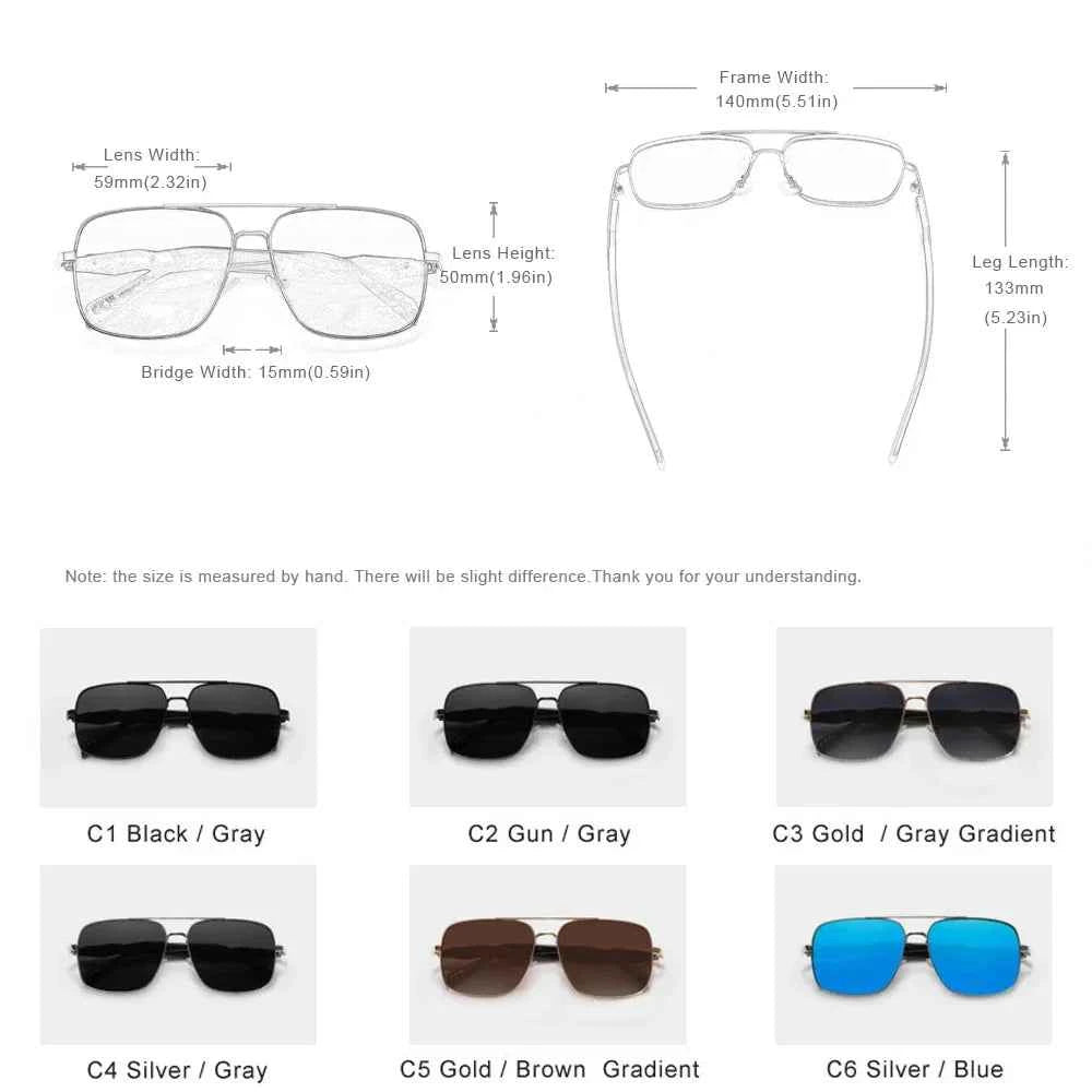 KINGSEVEN 7613 Polarized Sunglasses – Stainless Steel, Gradient, UV400, Unisex