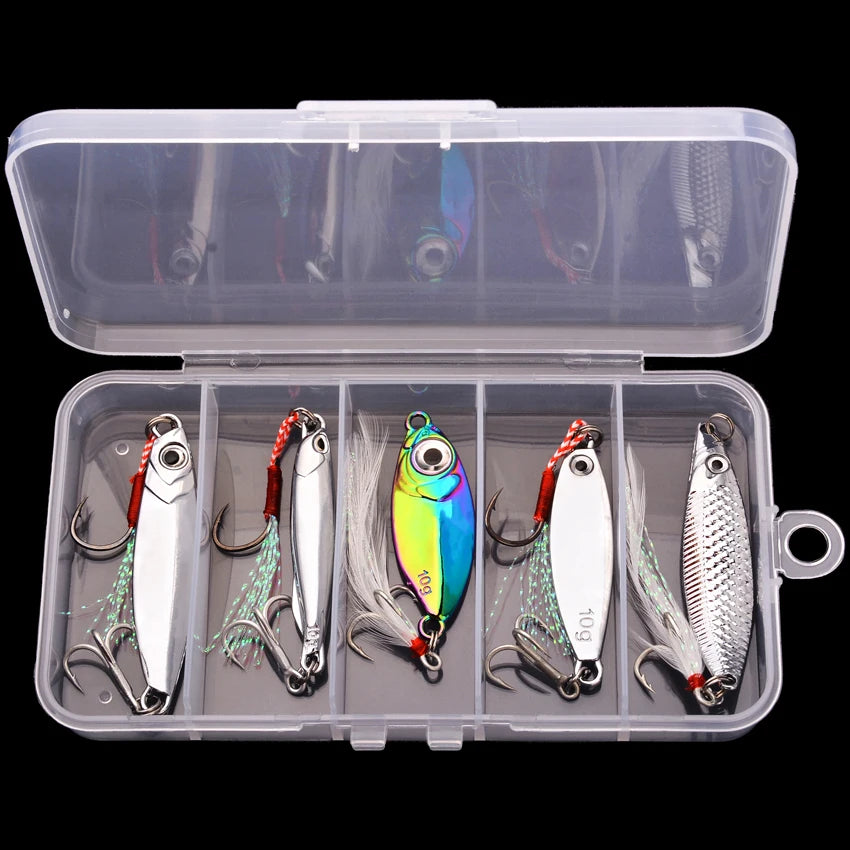 5pcs Metal VIB Wobbler Fishing Lure Set – 3g/10g/15g Sinking Hard Bait for Sea &amp; Freshwater Fishing