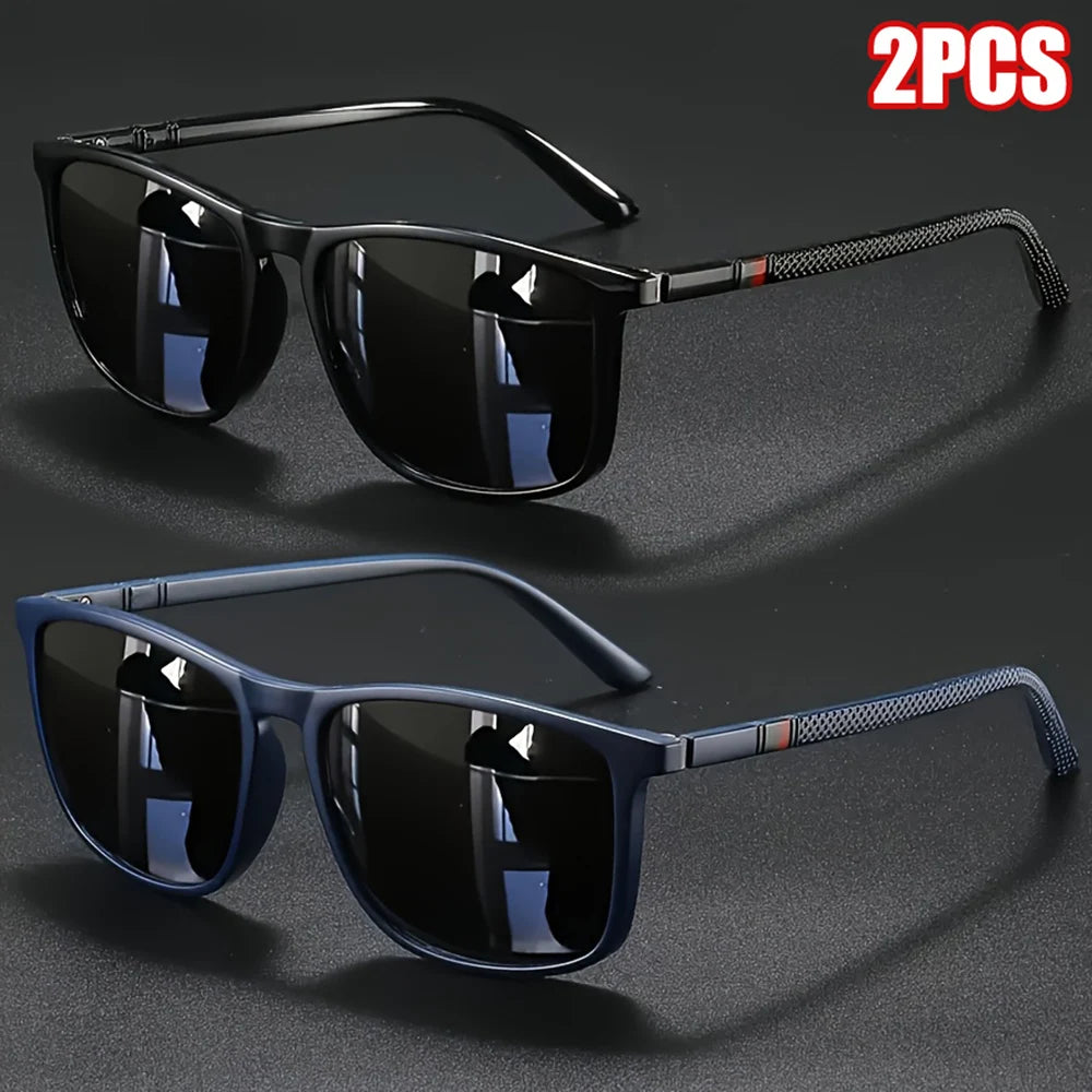 Vintage Square Polarized Sunglasses UV400 – Mirror Lens, 1 or 2 Pack