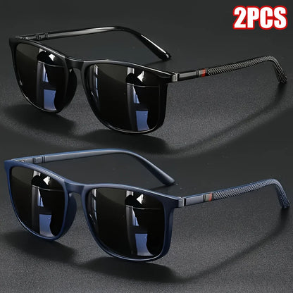 Vintage Square Polarized Sunglasses UV400 – Mirror Lens, 1 or 2 Pack