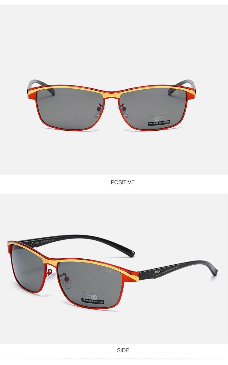 Audi Polarized Sunglasses – Men’s UV400 TAC Lens Anti-Glare Rectangle Frame for Driving, Cycling &amp; Travel