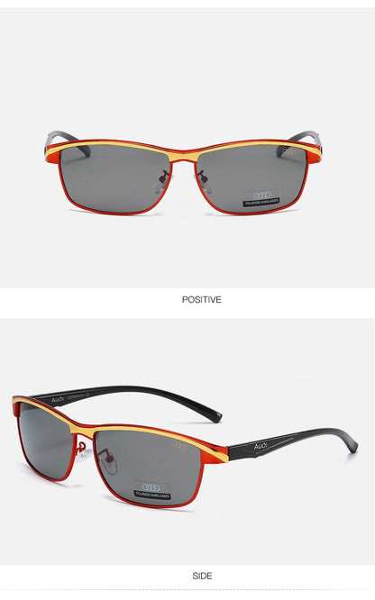 Audi Polarized Sunglasses – Men’s UV400 TAC Lens Anti-Glare Rectangle Frame for Driving, Cycling &amp; Travel