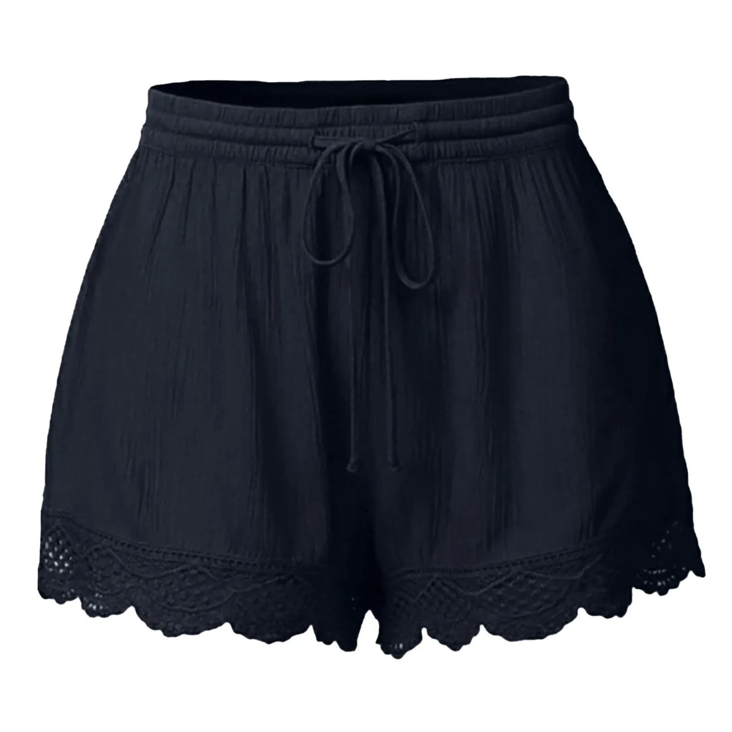 Women Lace Up Shorts Summer Casual Elastic Waist Wide Leg Sweat Fitness Running Short 2024 High Quality Thick Fabric Mini Shorts