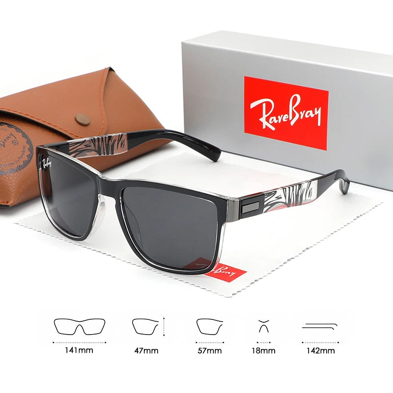 Rectangle Polarized Sunglasses – Unisex UV400 Anti-Glare Sport &amp; Riding Shades