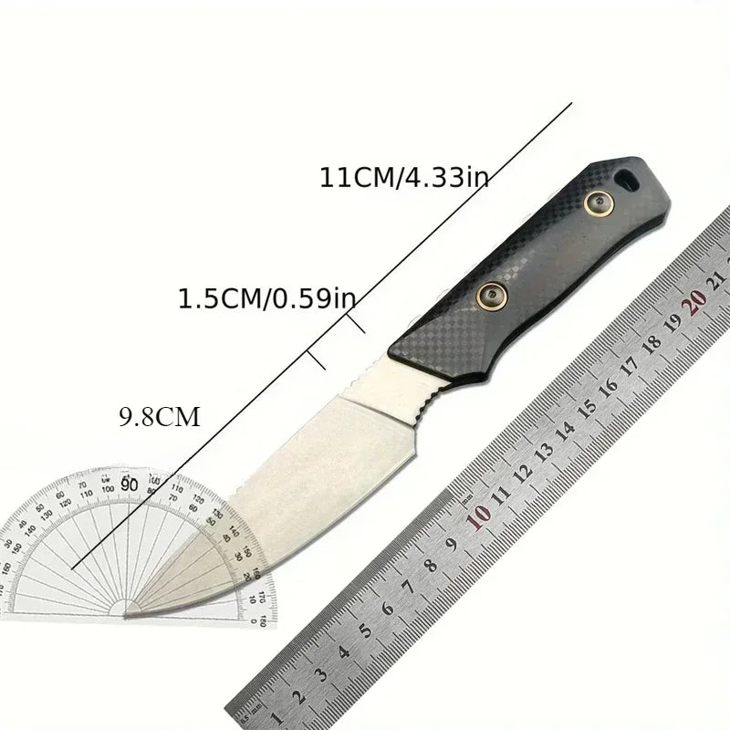 Fixed Blade Knife D2 Blade Stonewashed Camping Equipment Straight Knife with  Sheath