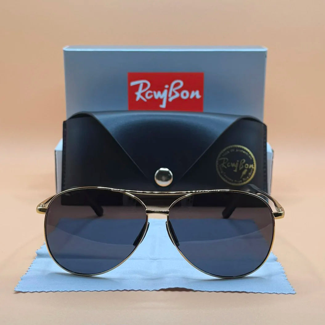 RCWJBON Square Aviator Sunglasses – UV400 Stainless Steel Frame | Unisex Driving &amp; Outdoor Eyewear
