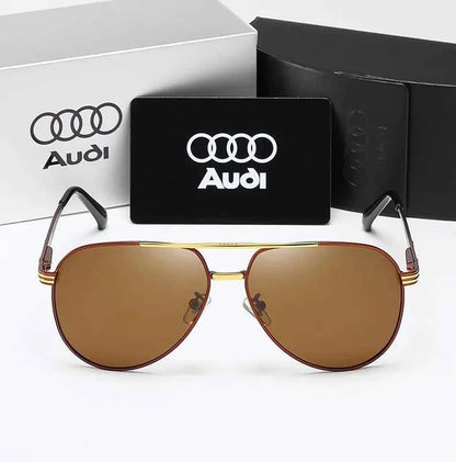 Audi UV400 Polarized AntiGlare Retro Flight Sunglasses Glasses for Motorcycle Classic FrogEye Outdoor Glasses Men Women 558