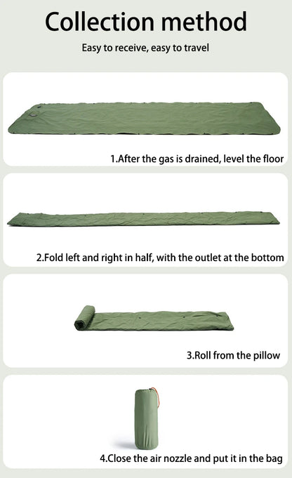 Outdoor Camping Double Inflatable Mattress Extra Wide Sleeping Pad Ultralight Folding Bed Sleeping Mat Car Travel Mat