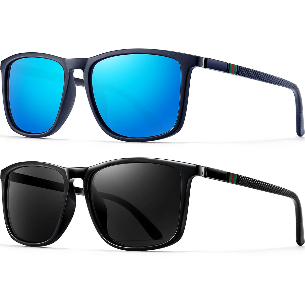 Classic Square Polarized Sunglasses – UV400 Lightweight Shades for Driving, Fishing &amp; Travel