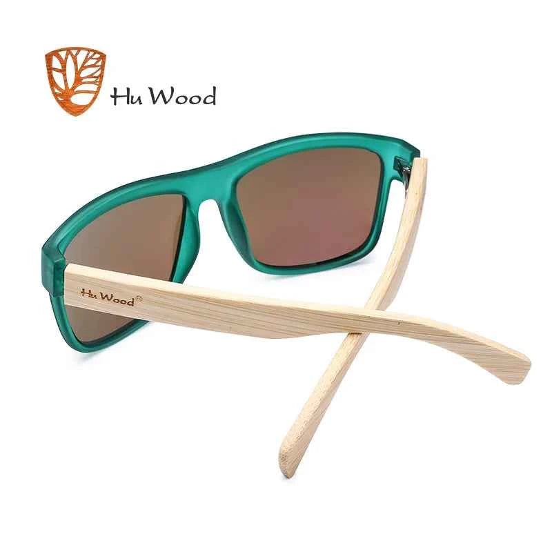 HU WOOD GR8010 Polarized Mirror Square Sunglasses – UV400, Unisex