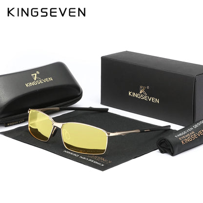 KINGSEVEN Fashion Alloy Frame Sunglasses – UV400 Polarized Rectangle